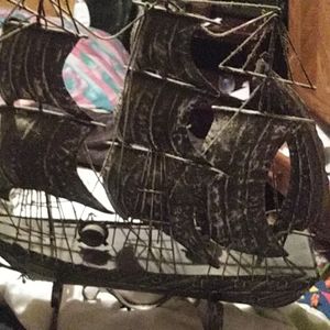 Copper hand made ship